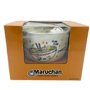 Maruchan Ramen Noodle Soup Sopa Bowl Bundle Chopsticks Holder Spoon Plate Plato